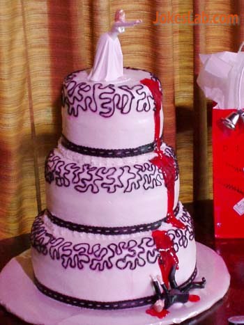 funny divorce cake, bloody separation