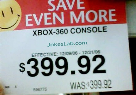funny sale sign, save more for your xbox console