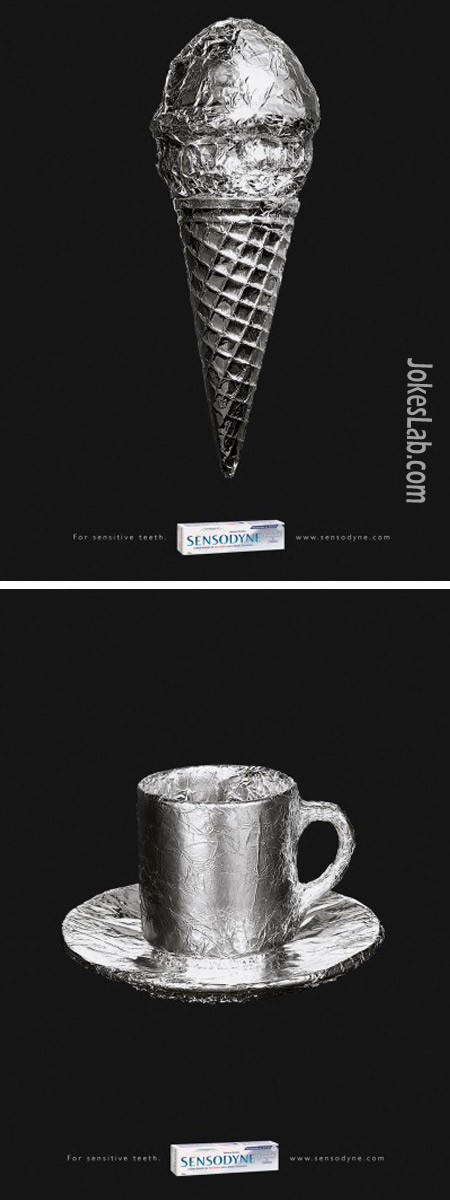 funny Sensodyne ad, toothpaste, cold or hot