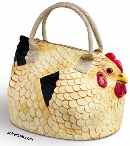 funny handbag, rooster, cock, dick, sex