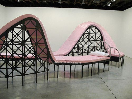 funny curved bed, not good for sex, your wife may complain