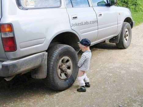 funny kid's revenge, peeing to the car