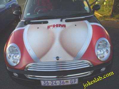 funny car boobs, sexiest car