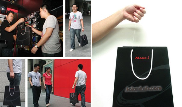 funny shopping bag with invisible strings