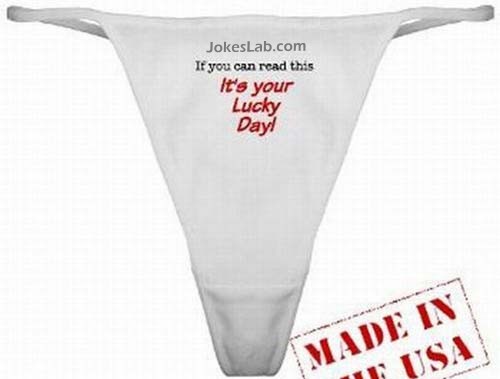 funny panties, your luck day